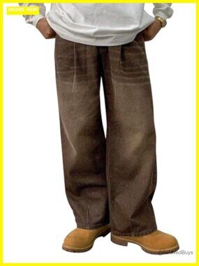 Y2K Baggy Jeans for Men Women Vintage Wide Leg Pants Skater Retro Loose Fit